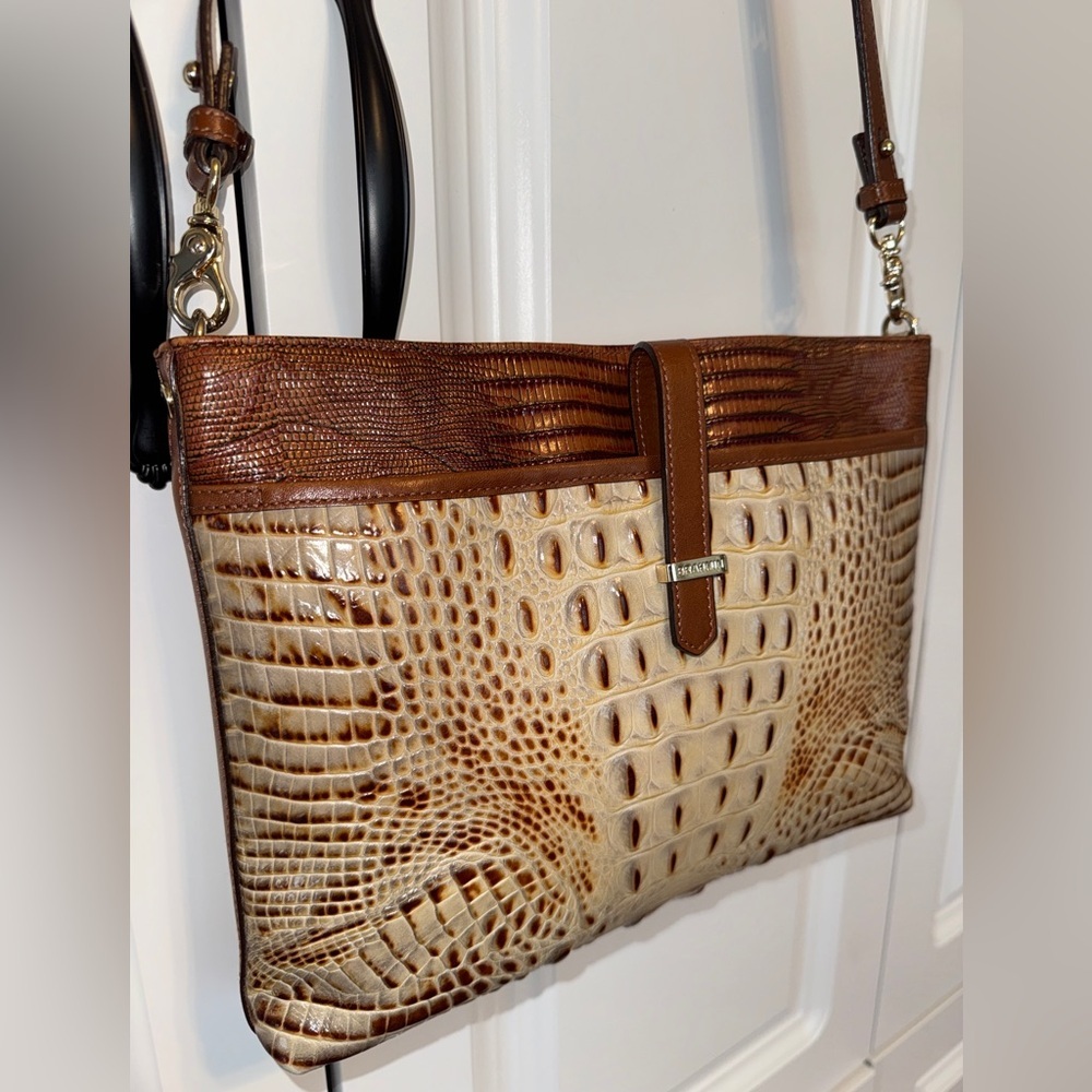 Brahmin All Day Croc Embossed Crossbody Clutch - Picture 3 of 17